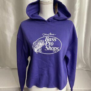 Bass Pro Shops Purple Hoodie Sweatshirt With Iconic Logo S/P Size 60% Cotton & 4